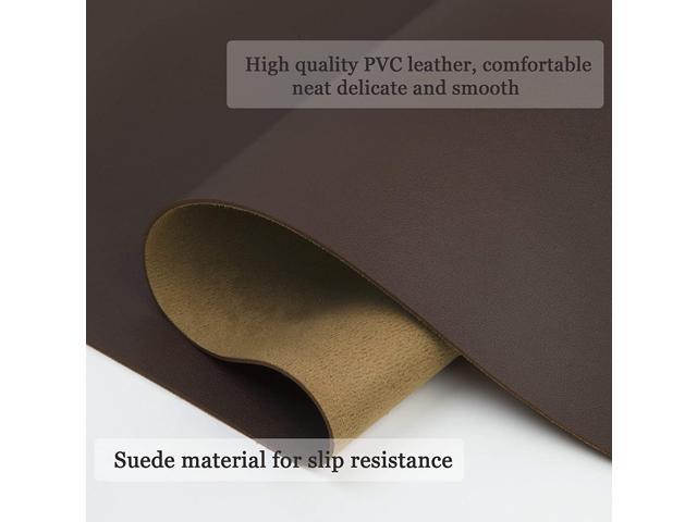 Non-Slip Desk pad,New Material Leather Desk Blotter Pad,Soft Surface Desk Mat,Easy Clean Laptop Desk Writing Mat for Office/Home (Dark Brown, 23.6'...