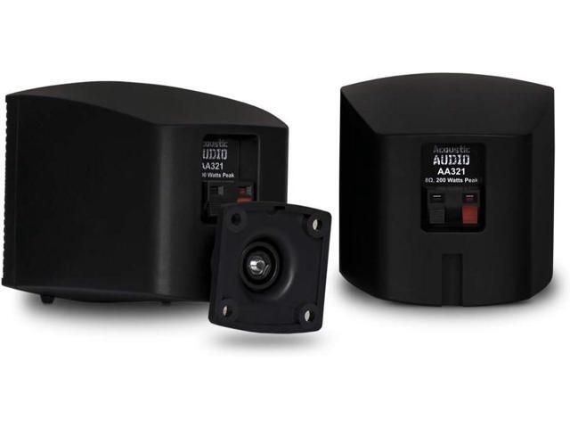 Acoustic Audio AA321B Mountable Indoor Speakers 400 Watts Black Bookshelf Pair
