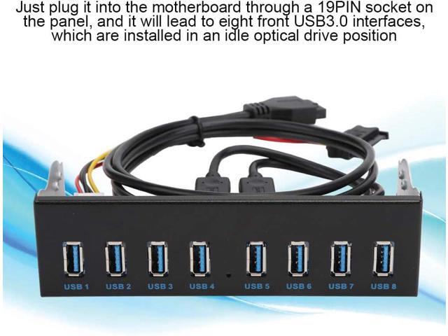 USB3.0 8-Port Optical Drive Front Panel,19Pin 8-Port Hub Optical Drive Expansion Pc Computer Front Panel Adapter,5.25 Inch Optical Drive Box...