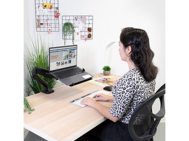 Mount-It! Laptop Desk Mount Arm with Gas Spring Full Motion Adjustable Laptop Arm Mount for 11-17 Inch Laptops Ergonomic Desk Stand with Clamp,...