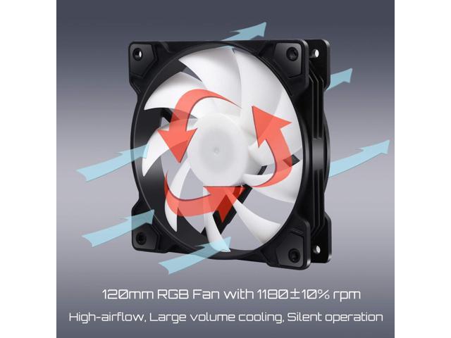 upHere 120mm Case Fan,Support 5V ARGB Addressable Motherboard SYNC,Colorful Cooler Speed Adjustable with Fan Control Hub for PC Cases, CPU...