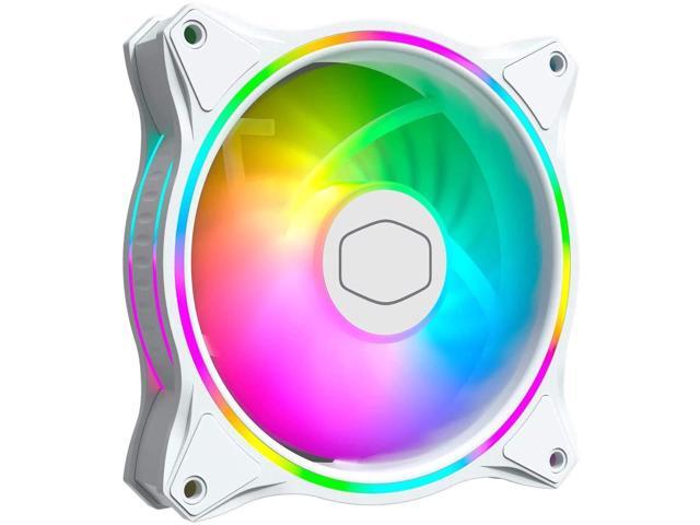 MASTERFAN MF120 Halo 3 in 1 White Edition Case Fan ADDRESSABLE Gen2 RGB Lighting Quiet Chassis Fan Suitable for Computer Cases and Cold Row Radiators