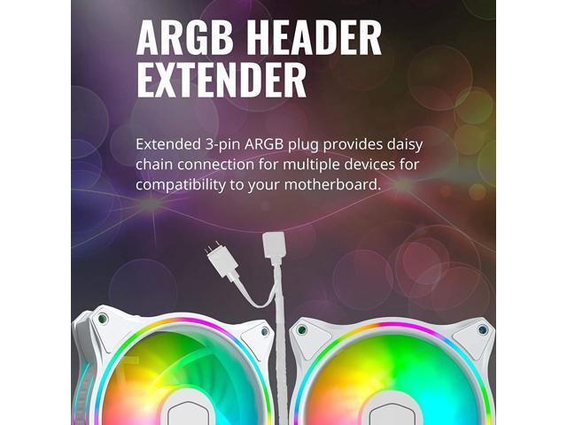 MASTERFAN MF120 Halo 3 in 1 White Edition Case Fan ADDRESSABLE Gen2 RGB Lighting Quiet Chassis Fan Suitable for Computer Cases and Cold Row Radiators