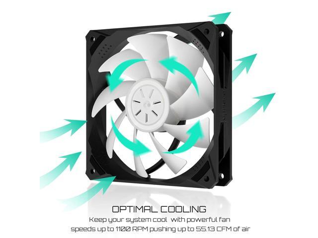 upHere 120mm Case Fan,6 Pack LED Cooling PC Fans,5V ARGB Addressable Motherboard SYNC/RC Controller, Colorful Cooler Speed Adjustable with Fan...