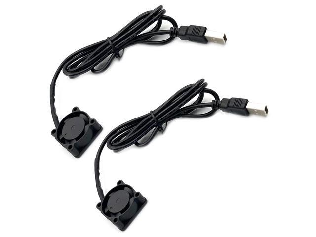 KIRO & SEEU 2pcs USB 5V DC Fan 2510 Small 2 pin Cooling Cooler Computer 25mm X 10mm (25x25x10)