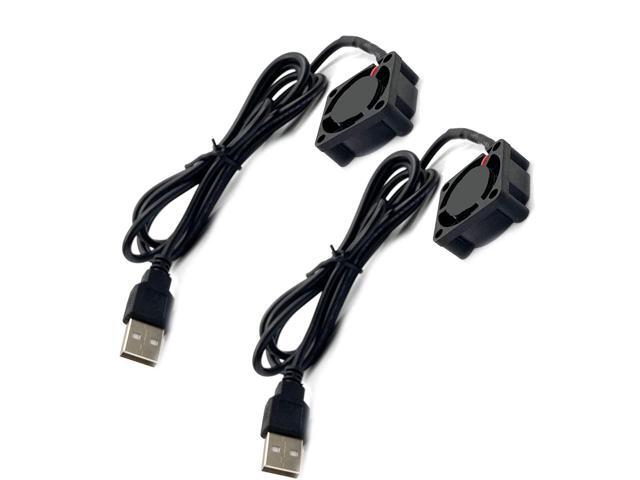 KIRO & SEEU 2pcs USB 5V DC Fan 2510 Small 2 pin Cooling Cooler Computer 25mm X 10mm (25x25x10)