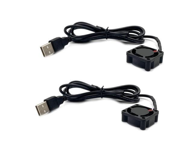KIRO & SEEU 2pcs USB 5V DC Fan 2510 Small 2 pin Cooling Cooler Computer 25mm X 10mm (25x25x10)