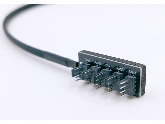 PWM Fan Splitter Extension Cable - 1 to 5 Computer Fan Splitter Cable Compatible with 3 Pin and 4 Pin PC Cooling Fans, 10 inch Black Sleeve Nylon...