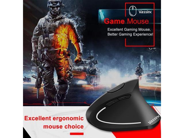 Vassink Ergonomic Mouse, Rechargeable Wireless Mouse, 2.4GHz Rechargeable Wireless Vertical Optical Mice with USB Receiver, 6 Buttons,...