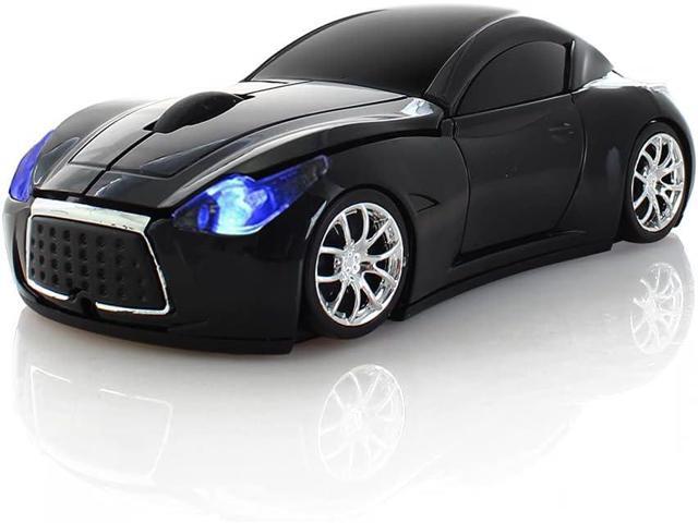 ECOiNVA Wireless Sports Car Mouse Desktop Laptop Computer Optical Mouse Mice AAA Battery Nano USB 2.4GHz Gaming Mouse (Black)
