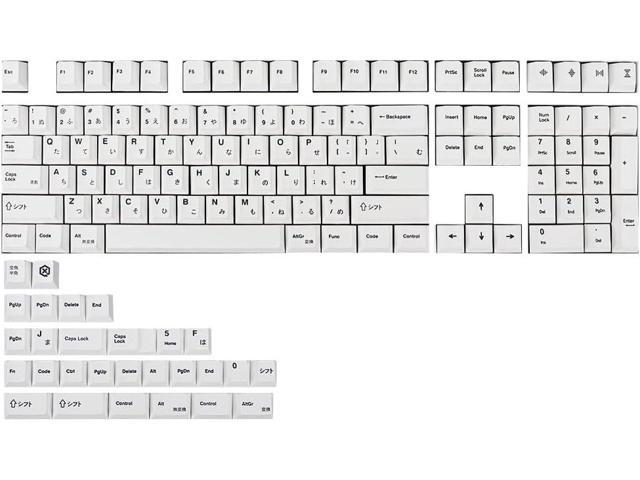 Gliging 135 Keys PBT Japanese Keycaps Cherry Profile DYE-Sub White Theme Minimalist Style Suitable for Mechanical Keyboard