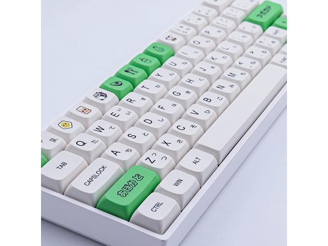 Hyekit PBT Keycaps 137 Keys Avocado Milk XDA Profile Key caps Dye-Sublimation Japanese Keycap Set Cute Keycaps Cherry MX Switches Mechanical Keyboards
