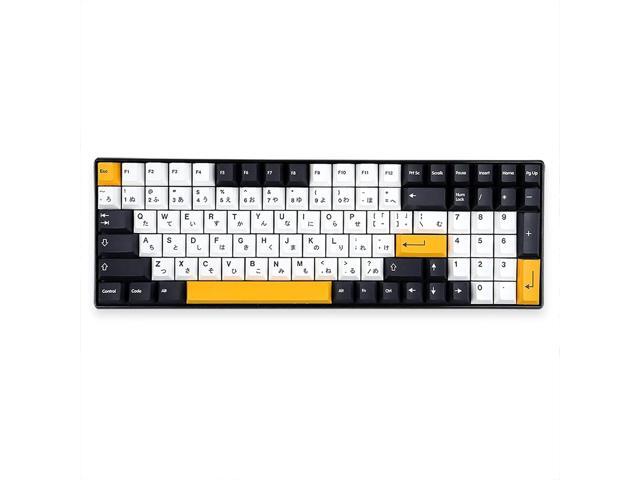 Japanese Keycaps 133 Keys Black White Keycap Cherry Profile Dye-Sub PBT Minimalist Compatible with GH60 / GK64 / GK61 / 68/87/104 Keyboard