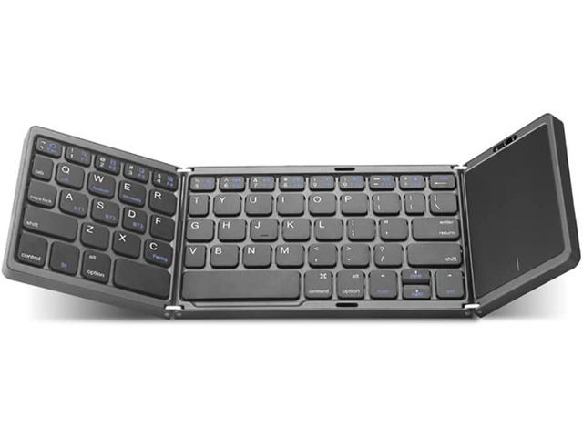 Foldable Keyboard 3 Foldable Bluetooth Keyboard with Sensitive touchpad Bluetooth Keyboard Folded Fodable Keyboard for iPad Mac iPhone Android...