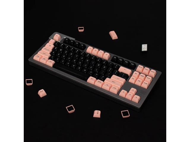 Pink and Black Keycaps 150 Keys Doubleshot MSA Profile Custom Keycaps for 61/64/68/84/87/96/104/108 Gaming Keyboard