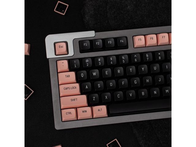 Pink and Black Keycaps 150 Keys Doubleshot MSA Profile Custom Keycaps for 61/64/68/84/87/96/104/108 Gaming Keyboard