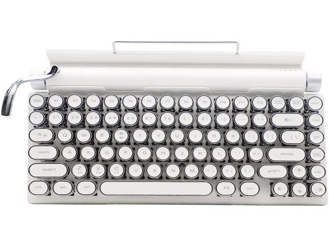 GUAZI STORE 83-Key Mechanical Keyboard dot Retro Typewriter Mechanical Keyboard Wireless Bluetooth Keyboard, Keyboard Gaming.
