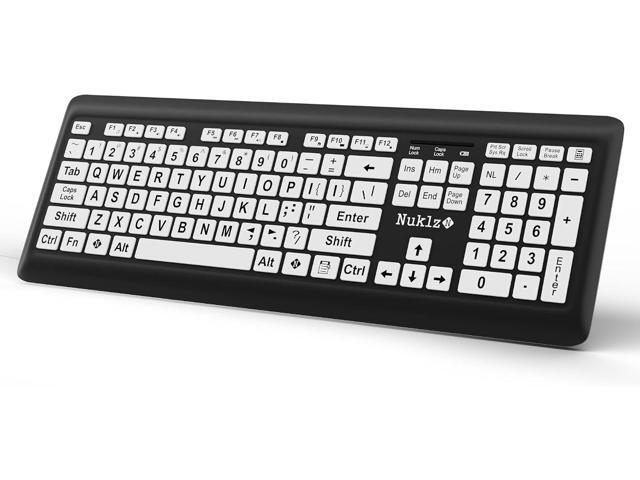Magnus 325 Wireless Large Print Full Size Computer Keyboard High Contrast Black & White Keys Soft Buttons Ideal for Visually Impaired,...
