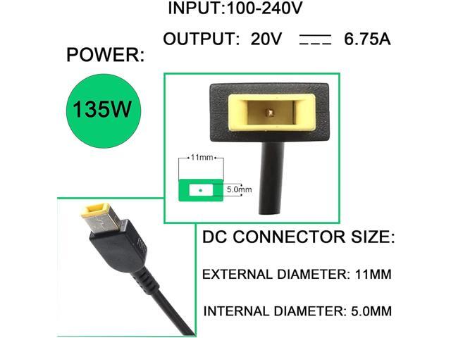 135W AC Charger Fit for Lenovo ThinkPad X1 Extreme Gen 1 2 3 4 5 W540 W541 T440 T440S T440P T470P T540p T15p Ideapad Yoga Y50-70 Y50-80 Y50p...