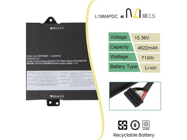 L19C4PDC L19L4PDC L19M4PDC Laptop Battery Replacement for Lenovo Ideapad Yoga 7-14ITL5 7-15ITL5 82BJ Yoga 7i (15 inch) 2 in 1 Series 5B10Z26482...
