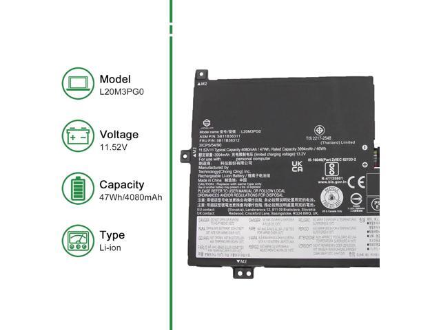 L20M3PG0 SB11B36311 5B11B36312 Laptop Battery Replacement for Lenovo IdeaPad Flex 3 Chrome 15IJL7 300e Chromebook 3rd Gen Series L20M3PG3...