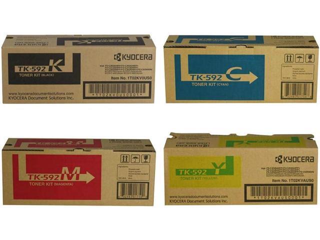 Kyocera TK-592K, TK-592C, TK-592M, TK-592Y 4-Color Toner Cartridge Set