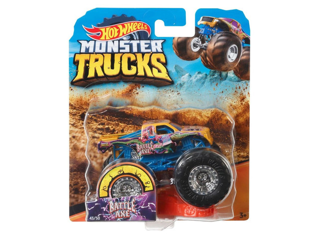 hot wheels 2019 monster trucks sick stuff 2/5 loco punk with connect and crash car 1:64 scale