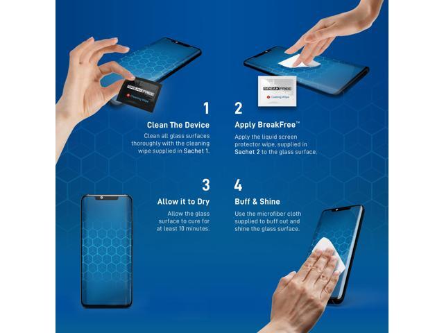 break free liquid glass screen protector with $350 coverage wipe on scratch and shatter resistant nano protection for all phones tablets and...