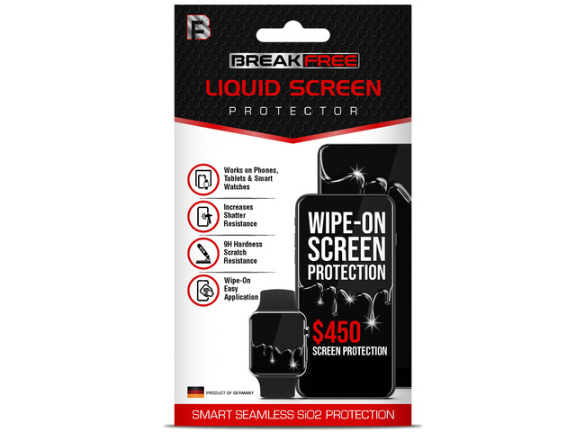 BREAK FREE Liquid Glass Screen Protector with $450 Guarantee for All Phones Tablets and Smart Watches