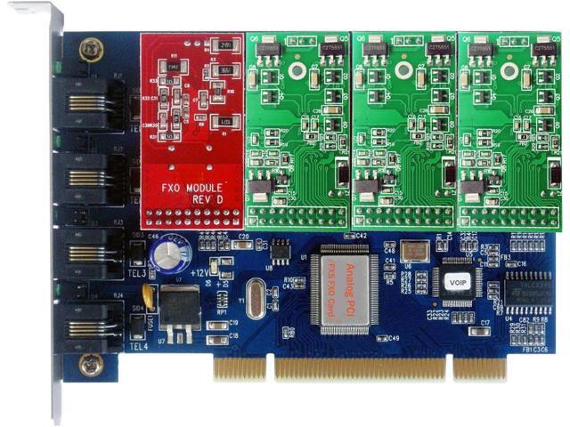 FXS FXO Card TDM400P with 1 FXO 3 FXS Modules,Analog Asterisk Card PCI Supports Freepbx Issabel Dahdi Asterisk Isabel for IP PABX TDM410P TDM 400P...