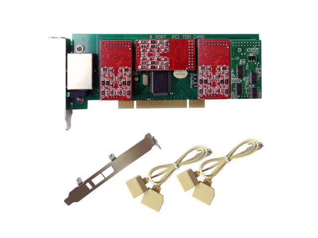 Asterisk FXO Card Analog Voice Telephone Board TDM800P with 6 FXO +2 FXS Ports,PCI Interface for Asterisk PBX Business VoIP Phone System Compatible...