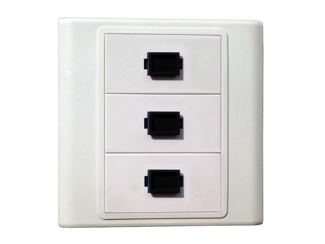 3 SC Simplex Connectors Information Wall Plate Cover Wall Mount Faceplate Socket Plug Fiber Optic Port