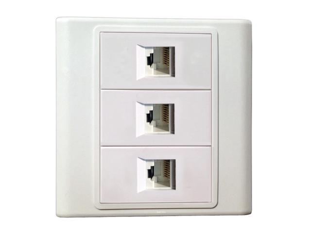3 RJ45 Cat5e Cat6 Network Ethernet Keystone Modules Information Wall Plate Cover Wall Mount Faceplate Socket Plug Port