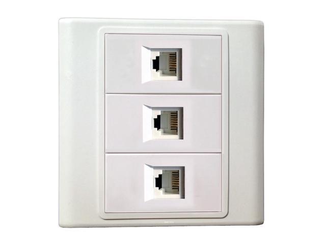 3 RJ11 Cat3 PSTN Telephone Keystone Modules Information Wall Plate Cover Wall Mount Faceplate Socket Plug Port