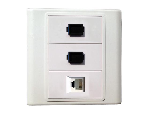 2 SC Simplex + RJ11 Fiber Optic Keystone Modules Multimedia Information Wall Plate Cover Wall Mount Faceplate Socket Plug Jack