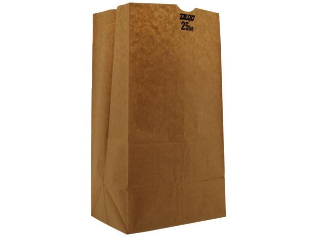 General #25 Squat Paper Grocery Bag 40lb Kraft Standard 8 1/4 x6 1/8 x15 7/8 500 bags GK25S500