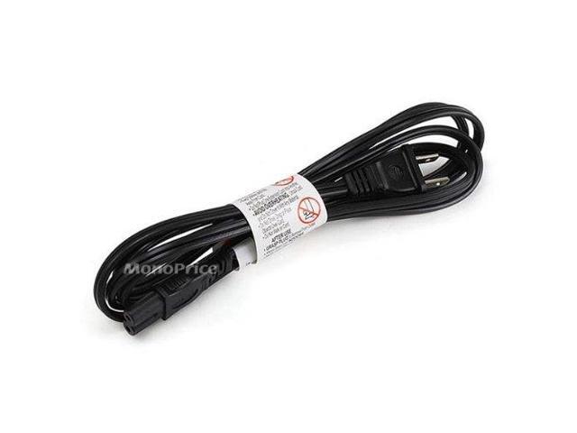 Monoprice 6ft 18AWG AC Power Cord Cable w/o Polarized, 10A (NEMA 1-15P to IEC-320-C7)