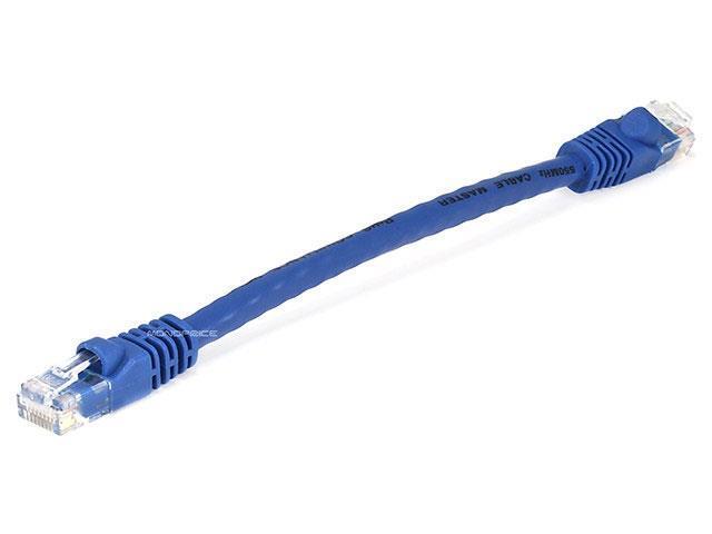 Monoprice Cat5e Ethernet Patch Cable - 0.5 Feet - Blue Network Internet Cord - RJ45, Stranded, 350Mhz, UTP, Pure Bare Copper Wire, 24AWG