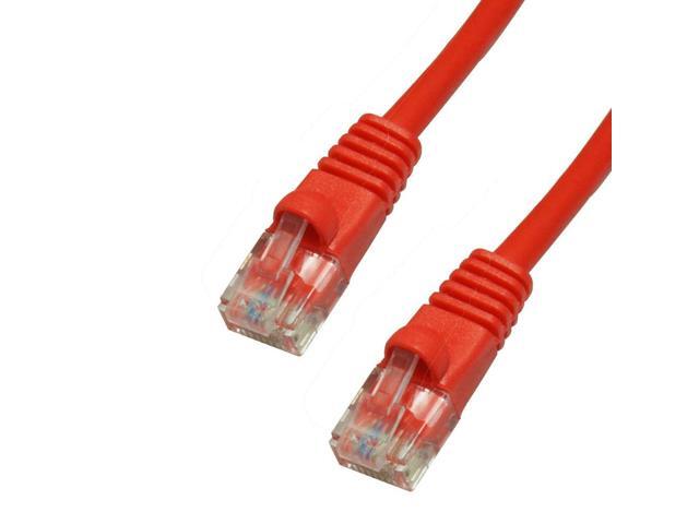 7' ft foot CAT5E 350MHz Patch Cable Cord Red Ethernet Network w/ Snag Free Boot