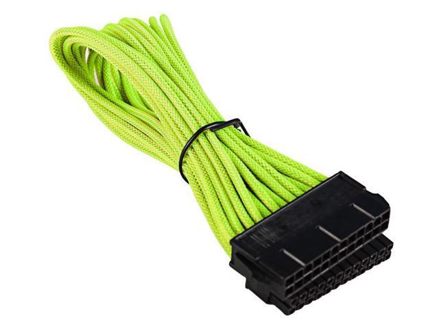 BattleBorn 24 Pin ATX Cable Extension Premium Braided Adapter Yellow