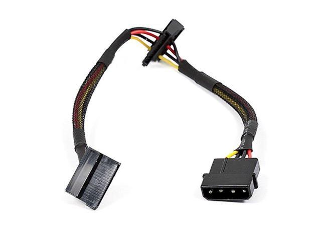 Monoprice 12-inch 4-pin MOLEX Male to 2x 15-pin SATA II Female Power Cable w/Net Jacket