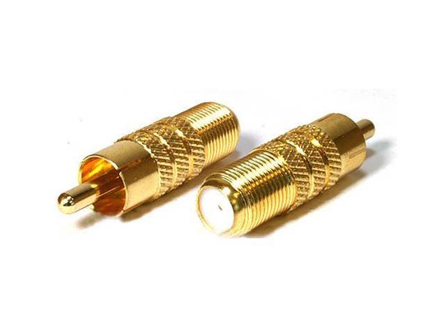 Monoprice 2-Port Coaxial, RCA Audio/Video Adapter, Gold Gold 4130
