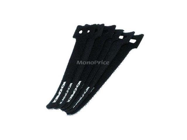 Monoprice Hook and Loop Fastening Cable Ties, 6in, 50 pcs/pack, Black
