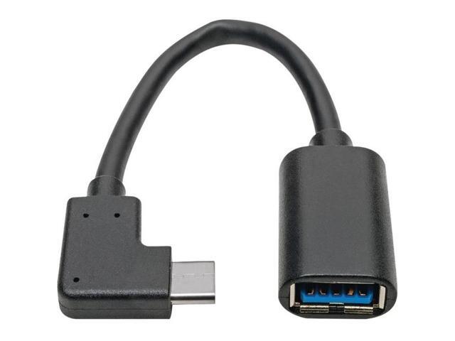 Tripp Lite USB C to USB-A Cable Right Angle 3.1 5 Gbps USB Type C M/F 6in