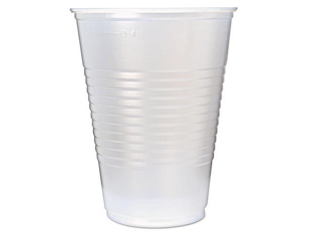RK Ribbed Cold Drink Cups 16 oz Plastic Translucent 50/Sleeve 20 Sleeves/Carton 000000000009508032