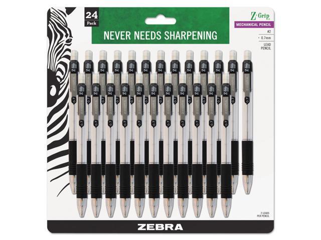 ZEBRA PEN CORP. Z-Grip Mechanical Pencil HB 0.7 mm Clear Barrel 24/Pack 15241