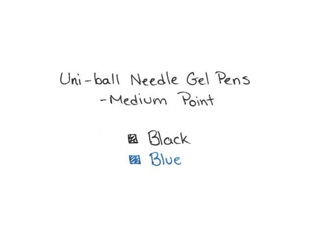 uni-ball 207 Needle Point Retractable Gel Pen 0.7mm Blue Ink Black Barrel Stand 1736098