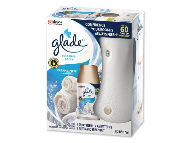 Glade Automatic Air Freshener Starter Kit Spray Unit & Refill Clean Linen