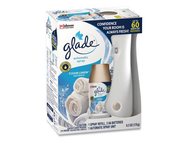 Glade Automatic Air Freshener Starter Kit Spray Unit & Refill Clean Linen