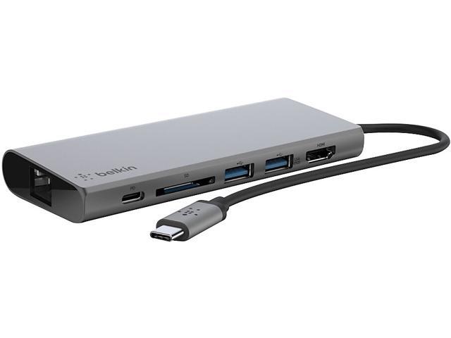Belkin - 4-Port USB Type-C Hub with Gigabit Ethernet Adapter - Space Gray - image 10
